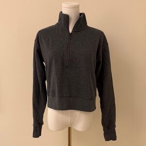 Zella Charcoal Quarter-Zip Hoodie